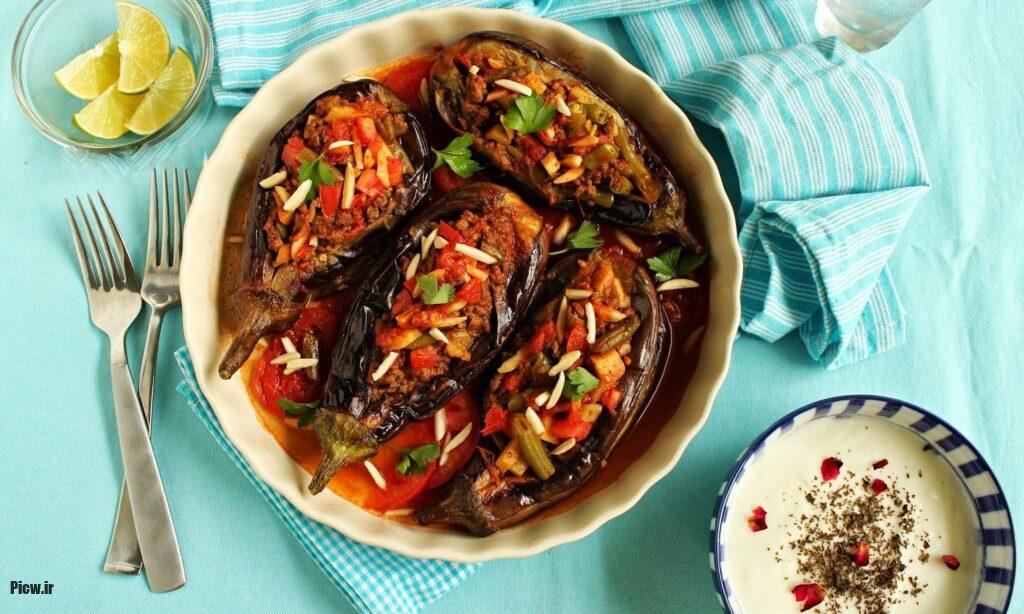 خوراک دلمه بادمجان