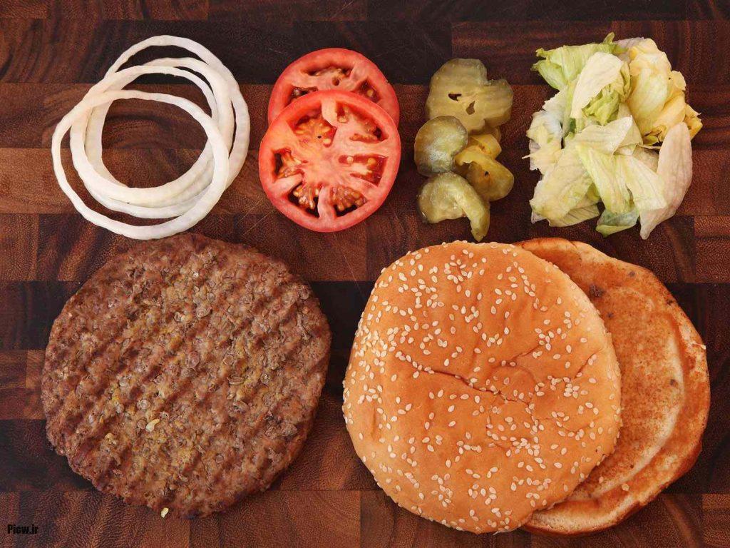 خوراک برگر خانگی