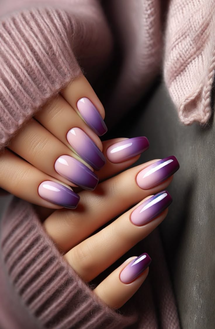 لاک گلیتری با آمبره رنگ سال