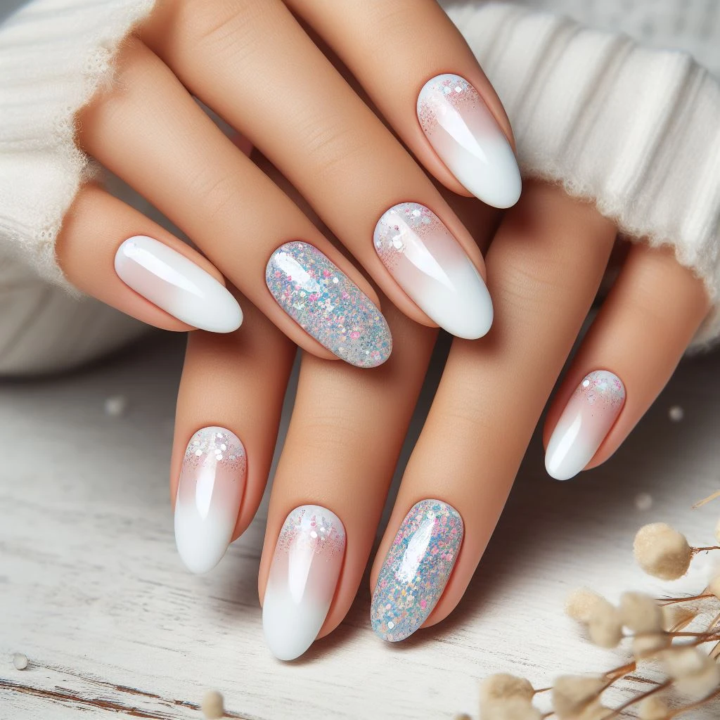 لاک گلیتری با آمبره رنگ سال