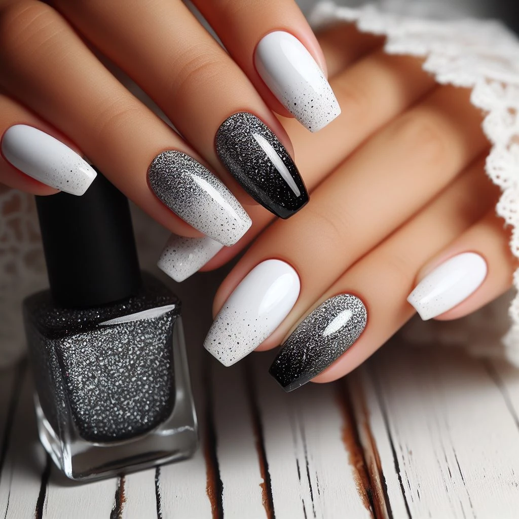 لاک گلیتری با آمبره رنگ سال