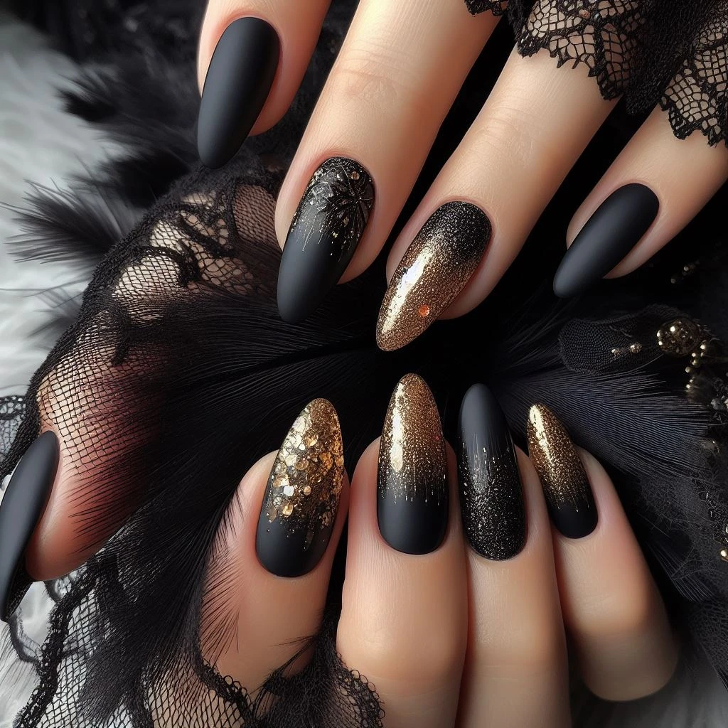 لاک گلیتری با آمبره رنگ سال