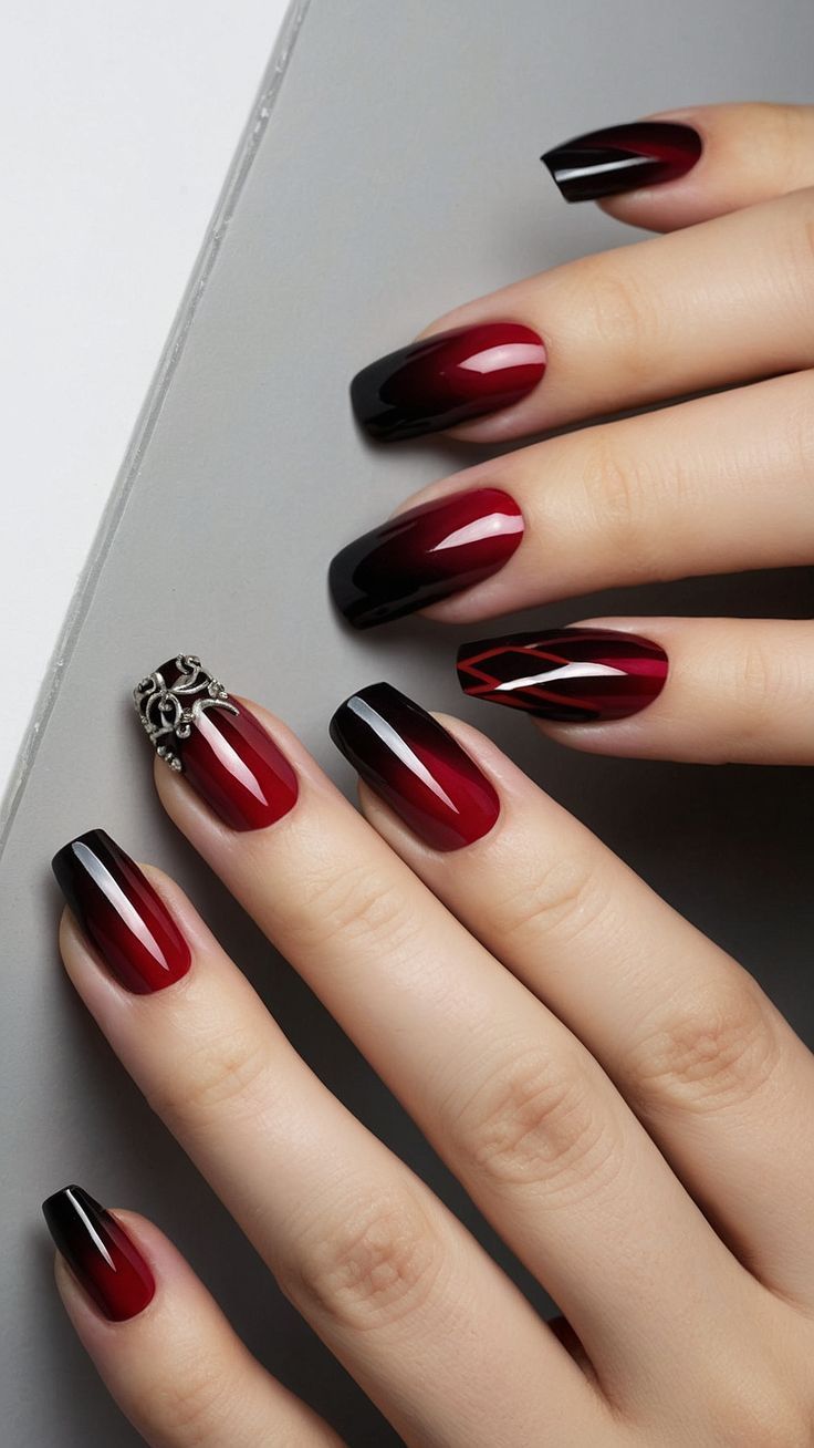 لاک گلیتری با آمبره رنگ سال