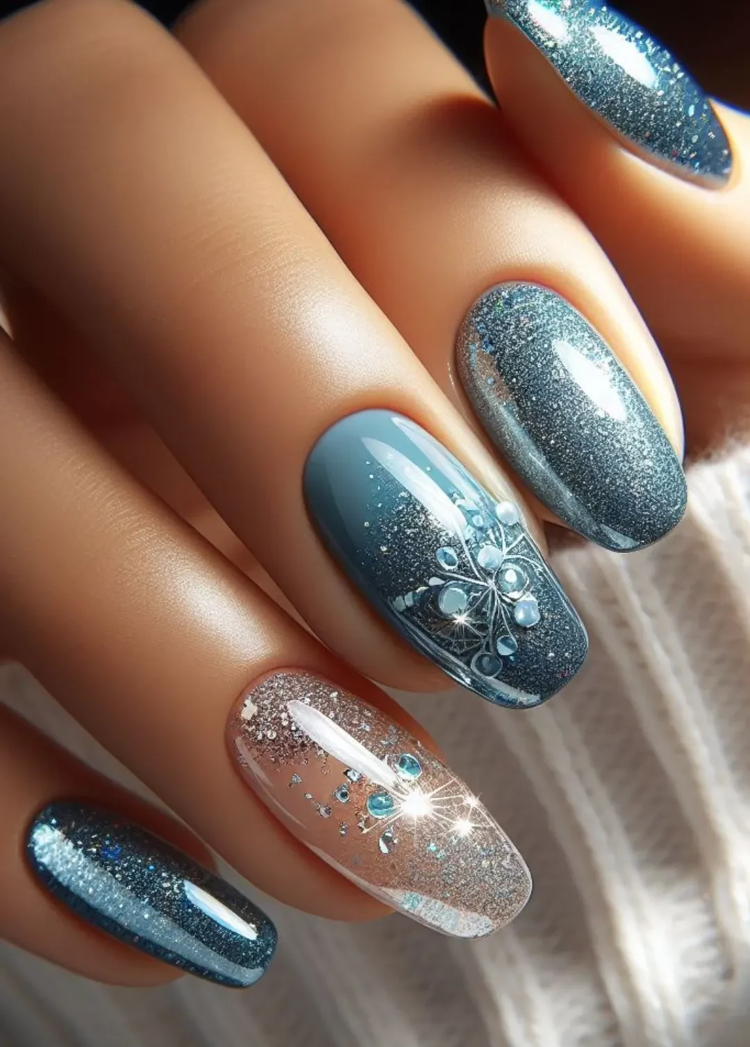 لاک گلیتری با آمبره رنگ سال