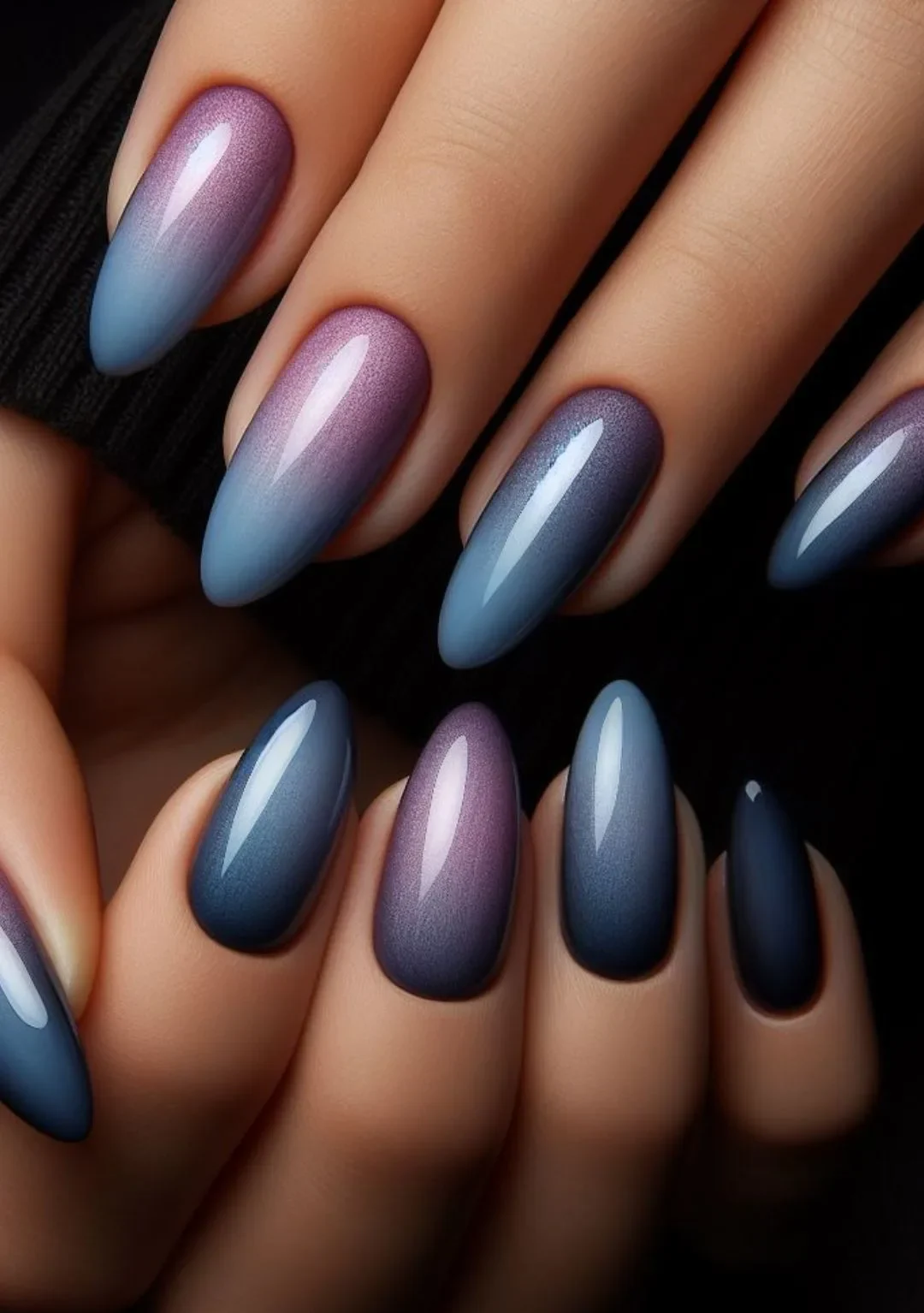 لاک گلیتری با آمبره رنگ سال