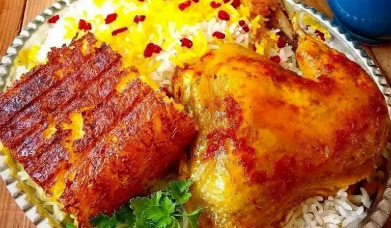 زرشک‌پلو با مرغ