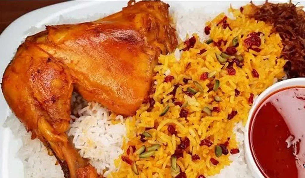 زرشک‌پلو با مرغ