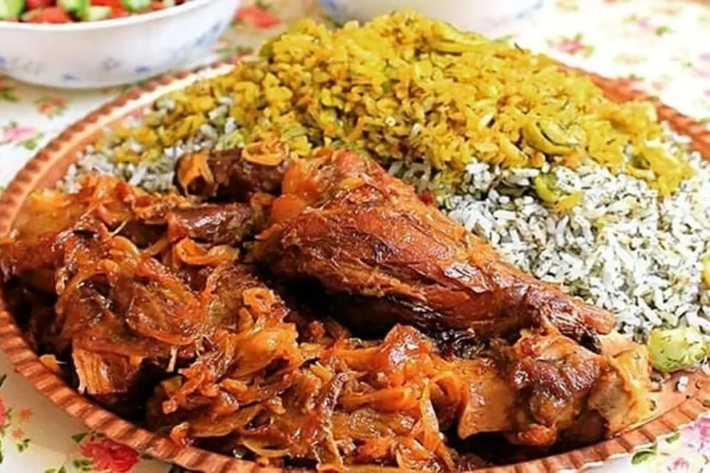 باقالی‌پلو با گوشت