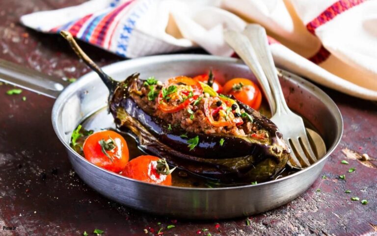 خوراک دلمه بادمجان