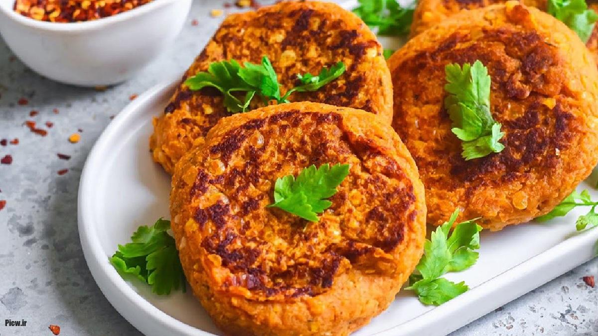 خوراک کتلت عدس