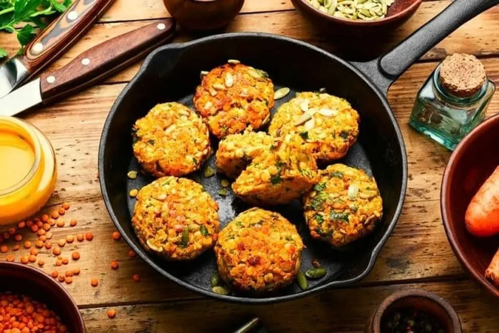 خوراک کتلت عدس